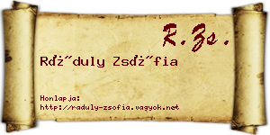 Ráduly Zsófia névjegykártya