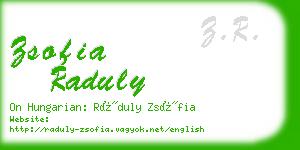 zsofia raduly business card